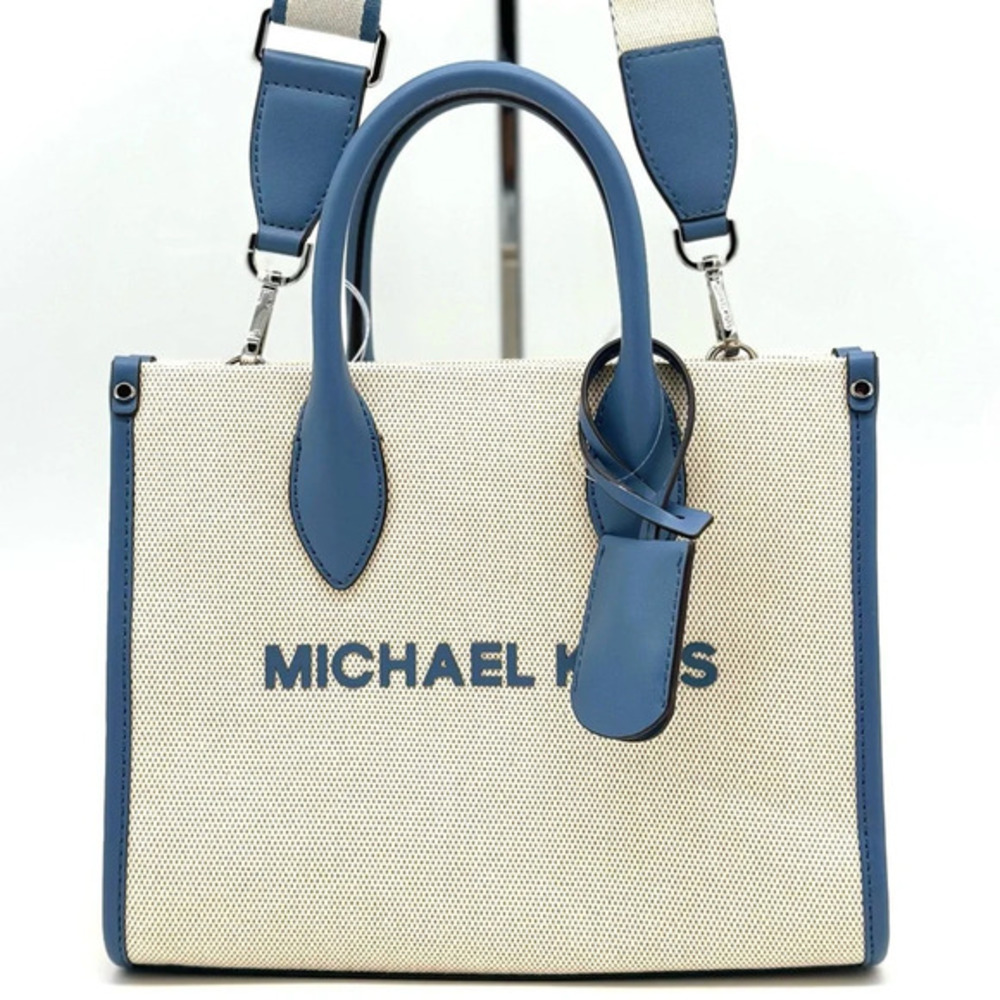 Michael Kors Mirella Small Pebbled Leather Crossbody Bag Denim Blue